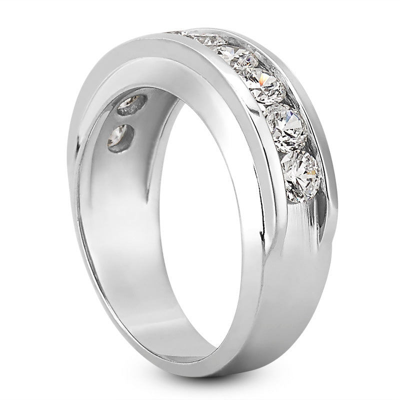 Mens Round Diamond Wedding Band (Total Diamond Weight 1.62ct, Quality GH-VS)