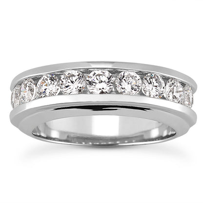 Mens Round Diamond Wedding Band (Total Diamond Weight 1.62ct, Quality GH-VS)