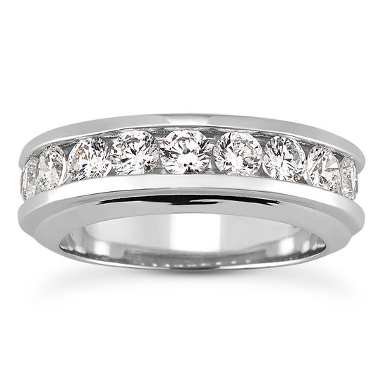 Mens Round Diamond Wedding Band (Total Diamond Weight 1.62ct, Quality GH-VS)