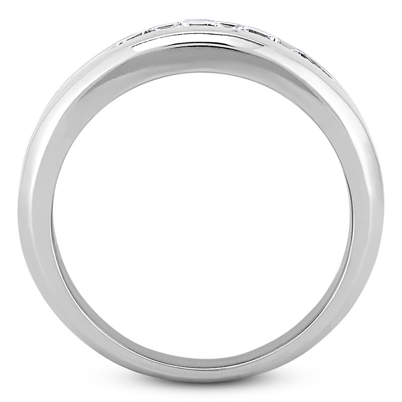 Mens Round Diamond Wedding Band (Total Diamond Weight 0.99ct, Quality GH-VS)