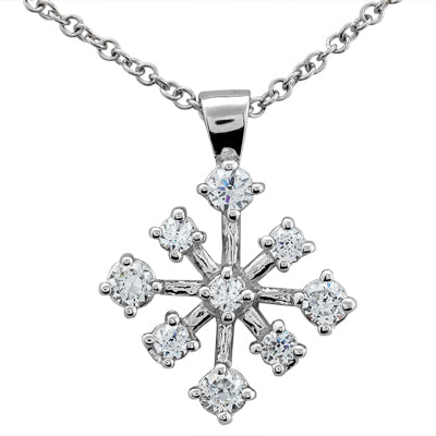 Round Diamond Fancy Pendant (Total Diamond Weight 0.65ct, Quality GH-VS)