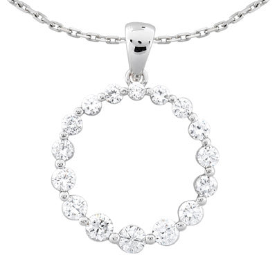 Round Diamond Circle Pendant (Total Diamond Weight 0.75ct, Quality GH-VS)