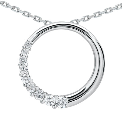 Round Diamond Circle Pendant (Total Diamond Weight 0.25ct, Quality GH-VS)