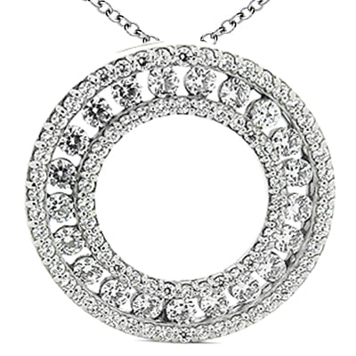 Round Diamond Circle Pendant (Total Diamond Weight 1.10ct, Quality GH-VS)