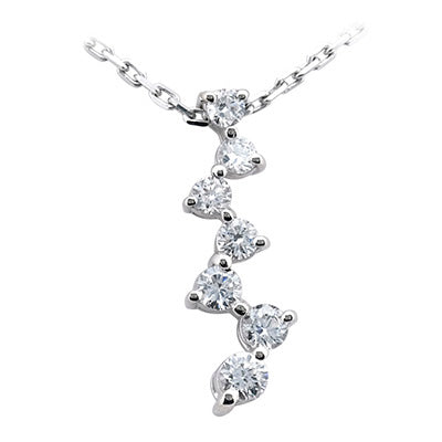 Round Diamond Journey Pendant (Total Diamond Weight 0.50ct, Quality GH-VS)