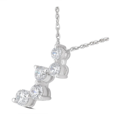 Round Diamond Journey Pendant (Total Diamond Weight 0.50ct, Quality GH-VS)