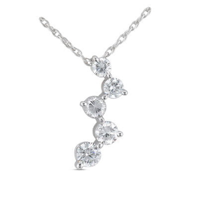 Round Diamond Journey Pendant (Total Diamond Weight 0.50ct, Quality GH-VS)