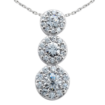 Round Diamond Halo Pendant (Total Diamond Weight 0.82ct, Quality GH-VS)