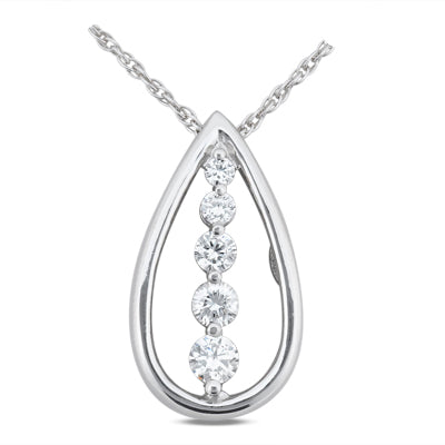 Round Diamond Journey Pendant (Total Diamond Weight 0.25ct, Quality GH-VS)
