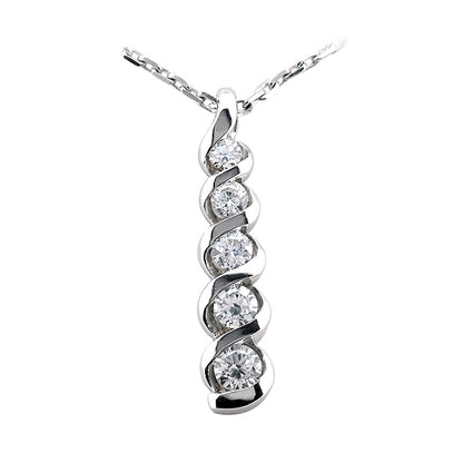 Round Diamond Journey Pendant (Total Diamond Weight 0.50ct, Quality GH-VS)