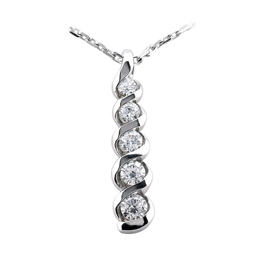 Round Diamond Journey Pendant (Total Diamond Weight 0.50ct, Quality GH-VS)