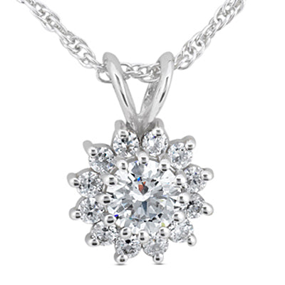 Round Diamond Fancy Pendant (Total Diamond Weight 0.48ct, Quality GH-VS)