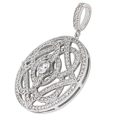 Round Diamond Circle Pendant (Total Diamond Weight 0.96ct, Quality GH-VS)