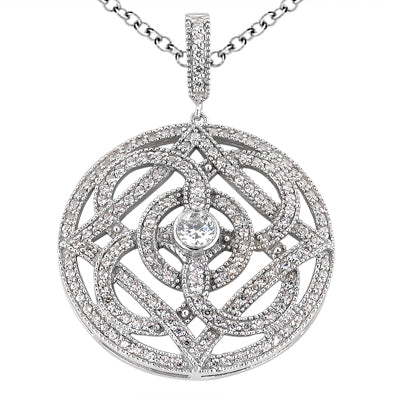 Round Diamond Circle Pendant (Total Diamond Weight 0.96ct, Quality GH-VS)