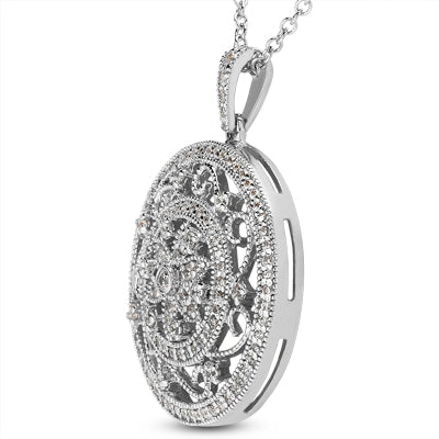 Round Diamond Circle Pendant (Total Diamond Weight 0.74ct, Quality GH-VS)