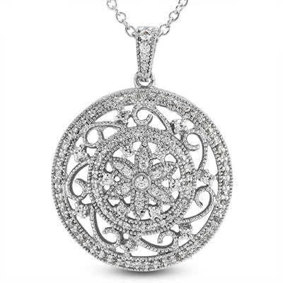 Round Diamond Circle Pendant (Total Diamond Weight 0.74ct, Quality GH-VS)