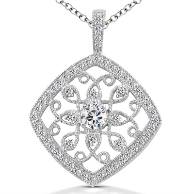 Round Diamond Circle Pendant (Total Diamond Weight 0.60ct, Quality GH-VS)