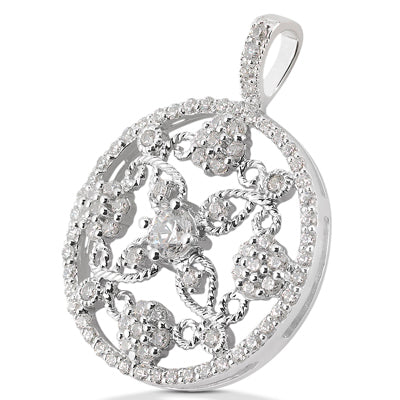 Round Diamond Circle Pendant (Total Diamond Weight 1.17ct, Quality GH-VS)