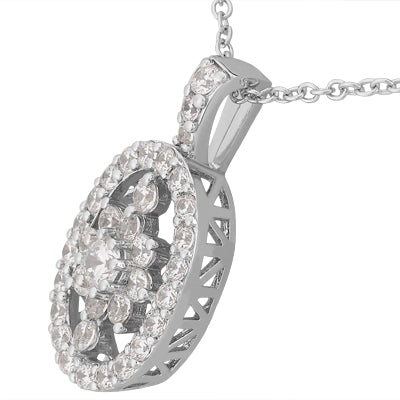 Round Diamond Fancy Pendant (Total Diamond Weight 1.06ct, Quality GH-VS)