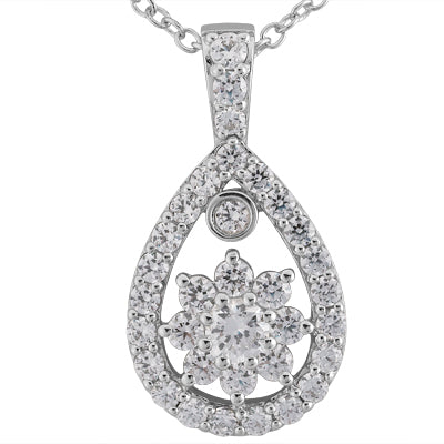 Round Diamond Fancy Pendant (Total Diamond Weight 1.05ct, Quality GH-VS)