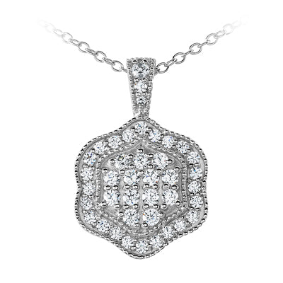 Round Diamond Fancy Pendant (Total Diamond Weight 0.56ct, Quality GH-VS)