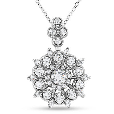 Round Diamond Fancy Pendant (Total Diamond Weight 0.42ct, Quality GH-VS)