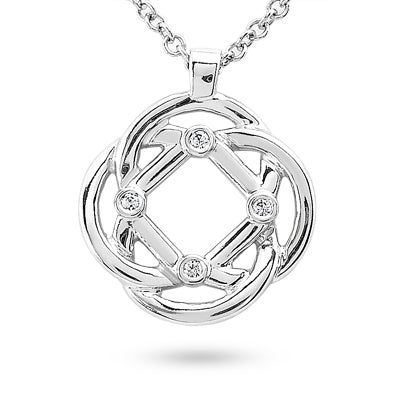 Round Diamond Fancy Pendant (Total Diamond Weight 0.04ct, Quality GH-VS)