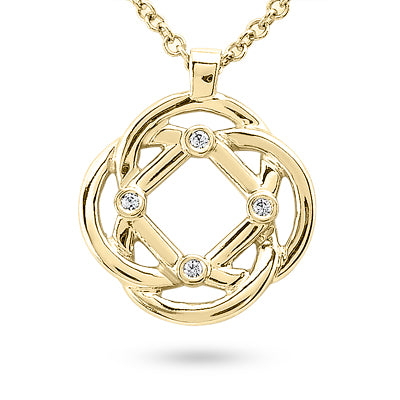 Round Diamond Fancy Pendant (Total Diamond Weight 0.04ct, Quality GH-VS)