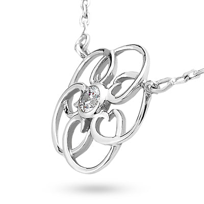 Round Diamond Fancy Pendant (Total Diamond Weight 0.10ct, Quality GH-VS)