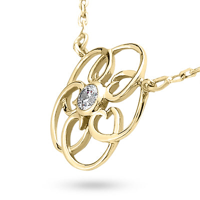 Round Diamond Fancy Pendant (Total Diamond Weight 0.10ct, Quality GH-VS)