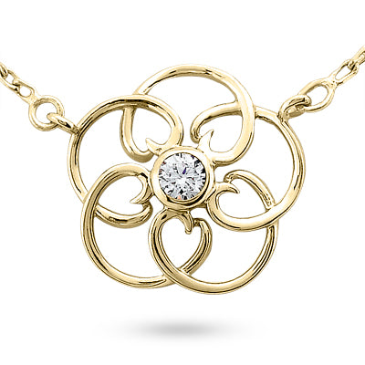 Round Diamond Fancy Pendant (Total Diamond Weight 0.10ct, Quality GH-VS)