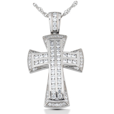 Round Diamond Cross Pendant (Total Diamond Weight 1.11ct, Quality GH-VS)