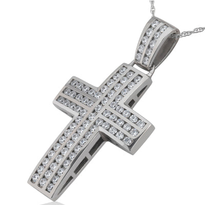 Round Diamond Cross Pendant (Total Diamond Weight 2.40ct, Quality GH-VS)
