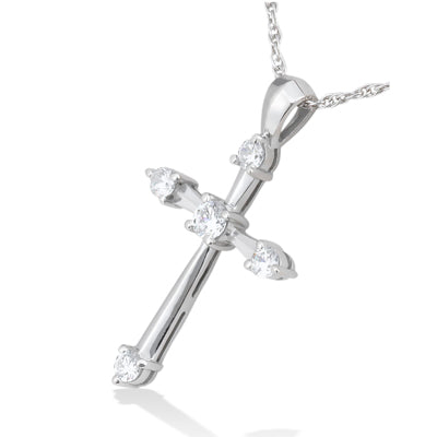 Round Diamond Cross Pendant (Total Diamond Weight 0.30ct, Quality GH-VS)