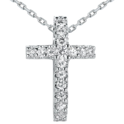 Round Diamond Cross Pendant (Total Diamond Weight 1.20ct, Quality GH-VS)