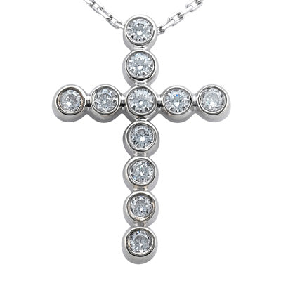 Round Diamond Cross Pendant (Total Diamond Weight 0.33ct, Quality GH-VS)