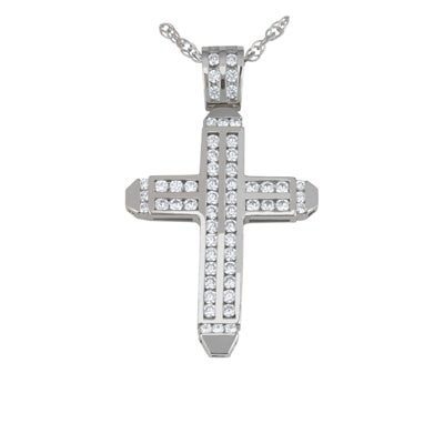 Round Diamond Cross Pendant (Total Diamond Weight 1.32ct, Quality GH-VS)
