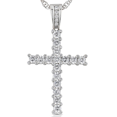 Round Diamond Cross Pendant (Total Diamond Weight 1.82ct, Quality GH-VS)