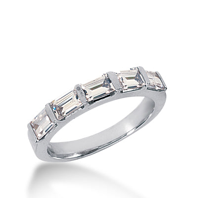 Straight Baguette Diamond Wedding Band (Total Diamond Weight 1.25ct, Quality GH-VS)