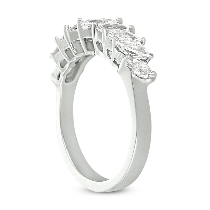 Marquise Diamond Wedding Band (Total Diamond Weight 1.24ct, Quality GH-VS)