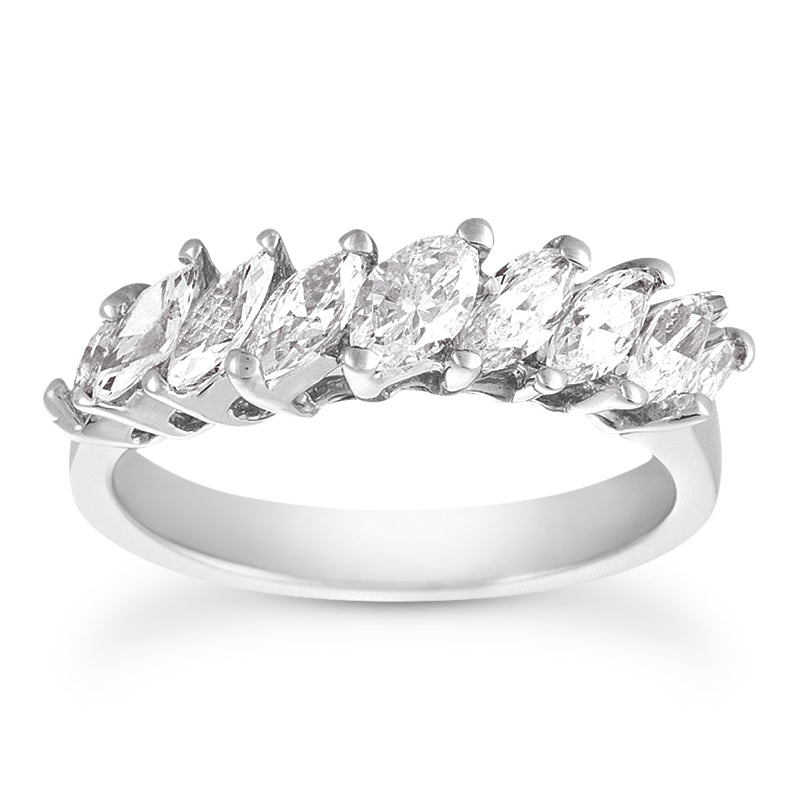 Marquise Diamond Wedding Band (Total Diamond Weight 1.24ct, Quality GH-VS)