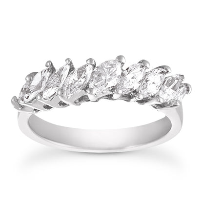 Marquise Diamond Wedding Band (Total Diamond Weight 1.24ct, Quality GH-VS)