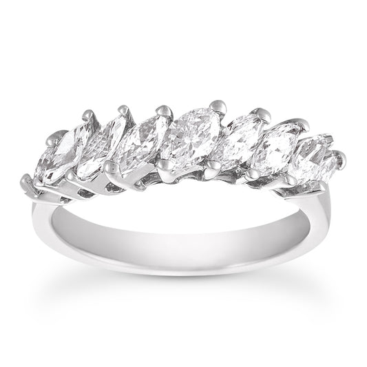 Marquise Diamond Wedding Band (Total Diamond Weight 1.24ct, Quality GH-VS)