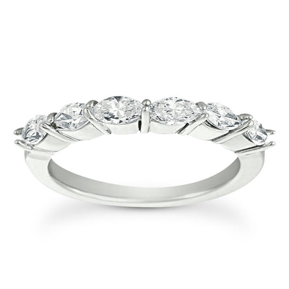 Marquise Diamond Wedding Band (Total Diamond Weight 0.84ct, Quality GH-VS)