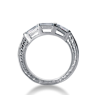 Straight Tapered Baguette Diamond Wedding Band (Total Diamond Weight 0.54ct, Quality GH-VS)
