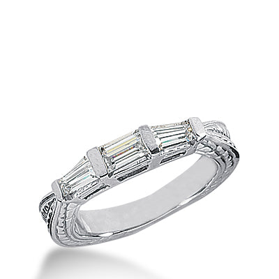 Straight Tapered Baguette Diamond Wedding Band (Total Diamond Weight 0.54ct, Quality GH-VS)