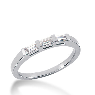 Straight Baguette Diamond Wedding Band (Total Diamond Weight 0.36ct, Quality GH-VS)