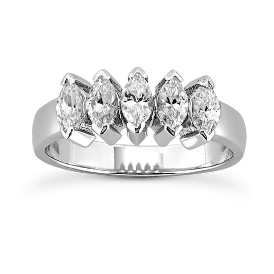 Marquise Diamond Wedding Band (Total Diamond Weight 1.00ct, Quality GH-VS)