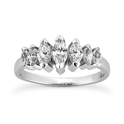 Marquise Diamond Wedding Band (Total Diamond Weight 1.17ct, Quality GH-VS)