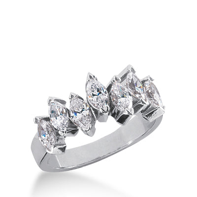 Marquise Diamond Wedding Band (Total Diamond Weight 1.40ct, Quality GH-VS)